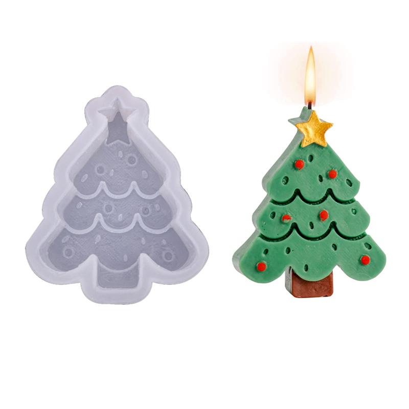 レジン シリコンモールド クリスマス キャンドルモールド クリスマスツリー/ジンジャーブレッドマン/トナカイ シリコン型 エポキシ樹脂 石鹸 アロマストーン 粘土 抜き型 ハンドメイド ク