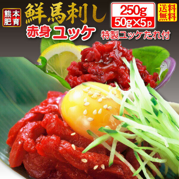 ギフト 食べ物 肉 馬肉 ユッケ 熊本肥育 鮮馬刺し 赤身ユッケ250g 特製ユッケたれ付き 冷凍 酒の肴 おつまみ ご贈答 千興 クール 送料無料のサムネイル