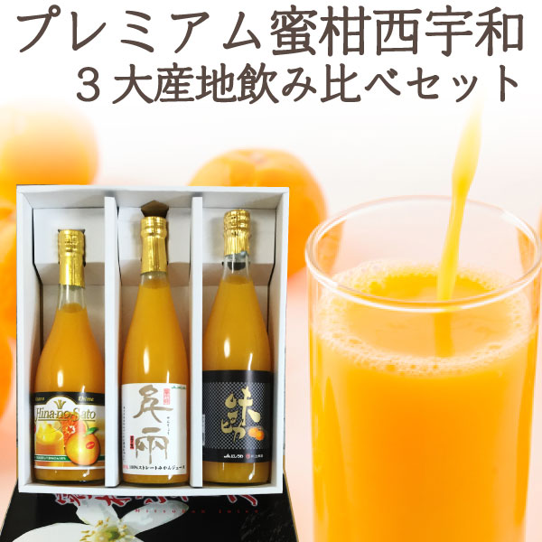 お中元 ギフト 愛媛みかんジュース 3大共選飲み比べ（川上 日の丸 真穴）蜜柑 ミカン ストレート 産地直送　J常