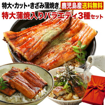 父の日 ギフト プレゼント グルメ 早得クーポン15％OFF うなぎ 国産 鹿児島産 ブランド鰻 特大・カット・きざみ蒲焼き 3種蒲焼セット 送料無料 グルメ ウナギ 国産 海鮮 贈り物 誕生日 お祝い 魚介 プレゼント クール