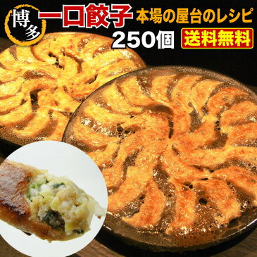 餃子 送料無料 冷凍 ひと口サイズ プレゼント 博多流 屋台の味 屋台の味・博多一口餃子25個×10パック＋タレ付 カリッと もちもち肉汁ギュー