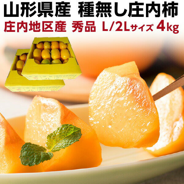 ギフト 柿 山形 庄内柿 ギフト 贈答用 4kg(2kg×2箱) 秀品 送料無料 旬 果物 フルーツ 産地直送 Y常