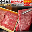 宮崎和牛 黒毛和牛 特上カルビ焼肉 200g 希少部位 三角バラ ザブトン ロース A3～A5ランク 冷凍 クール便 送料無料