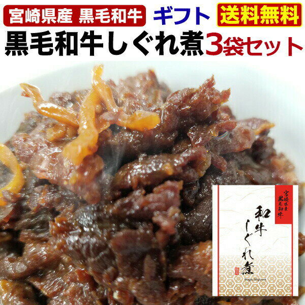 お中元 ギフト 食べ物 しぐれ煮 佃煮 牛肉 黒毛和牛 宮崎県産 100g×3袋 ごはんのお供 常温便 送料無料 プレゼント ギフト仕様