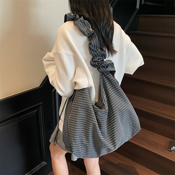 【無料送料】レディース 大容量トートバッグ - ジッパー付きコンバーチブルクロスボディポーチ、広々としたワークバッグ、日常通勤・オフィス・旅行用 - コーヒー/グレー/ブラック、ヘリンボーン柄、ファブリック製