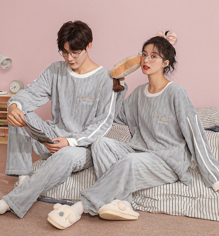 カップルパジャマ ルームウェア レディー ス メンズ おしゃれ ペアパジャマ 長袖 フランネル パジャマ 上下セットアップ 刺繍 ボア 厚手 裏起毛 もこもこ ナイトウェア 寝巻き 部屋着 寝間着 高品質 柔らかい 防寒 暖かい 春秋冬 お揃い 彼女 彼氏 夫婦 記念日 [ 単品売り]