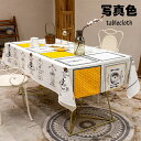 135*300cm テーブルクロス 北欧 おしゃれ テーブルセッティング 布 四角形 長方形 綿麻 プリント 高級感 テーブルクロス お手入れ簡単 撥水 汚れ防...