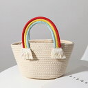 小学校 保育園 幼稚園 手提げバッグ ハンドバッグ キッズ 虹色 子供バッグ 可愛い かご おしゃれ ギフト プレゼント 男の子 女の子 子供 入学 入園 通学...