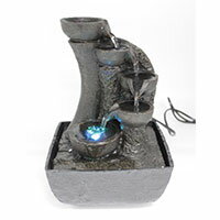 インテリア噴水【NO.1136514-kuro】デザイン噴水 卓上噴水 LEDライト アンティーク工芸 ふんすい 日本庭園 和風噴水 インテリア ミニチュア 癒し オブジェ 流水 樹脂工芸品 木 置物 風水 開運 送料無料