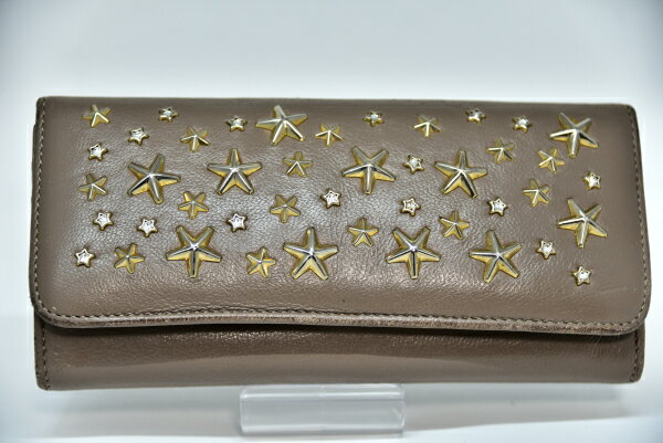【送料無料】 正規品 ジミーチュー JIMMY CHOO 二つ折り長財布 FILIPA DCS レディース 星型スタッズ ベージュ 本革 高級感 ブランド財布 おしゃれ ギフト プレゼント 【USED/中古】 ブランドショップ AKISE