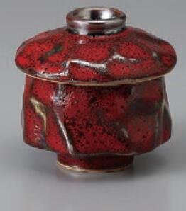 紅柚子天目しのぎ蒸し碗 8.5×8.5 160cc食器　国産 陶器 日本製 美濃焼 カフェ食器 和食