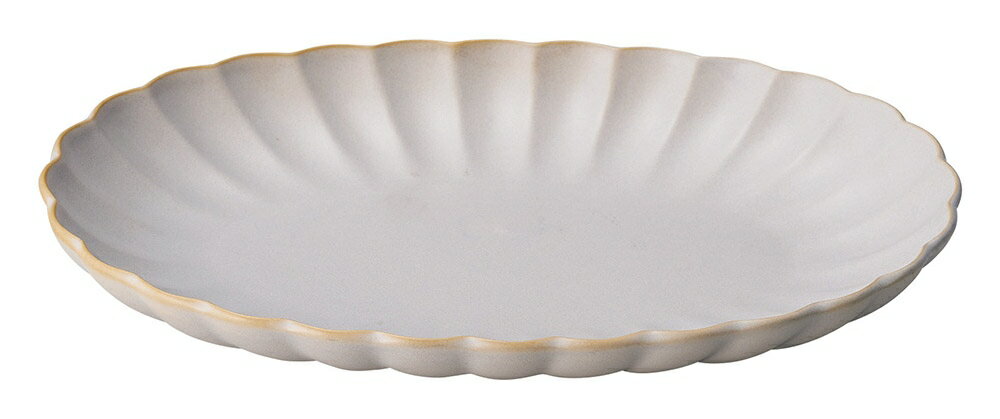 灰マット紫ひな菊　24cm楕円皿 24.2×17.3×3.5食器/陶器/国産/美濃焼/皿/鉢/おしゃれ/カフェ/かわいい取り皿/ おしゃれ/ ナチュラル/ 北欧風/ 花形和食/刺身/天ぷら/焼き魚/マットブルー/マットピンク/マットグレー/マットクリーム