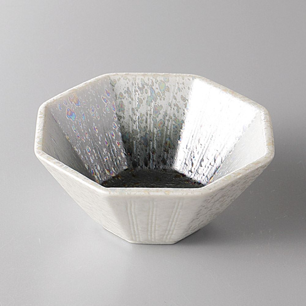 ゴス吹きラスター八角珍味 8.2×7.8×3.4食器　国産 陶器 日本製 美濃焼 カフェ食器 和食器 和カフェ 煮物鉢　豆鉢　鉢　珍味　小鉢　おしゃれ シンプル おうちごはん　豆皿　豆鉢