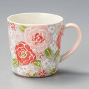 色絵バラマグカップ（ピンク）11.5×8.6×8.6食器/陶器/国産/美濃焼/皿/鉢/碗銅版転写の技法で絵付けをしてます。