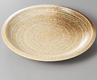 いぶきくくり手8寸丸皿 24×4食器　国産 陶器 日本製 美濃焼 カフェ食器 和食器 和カフェ 煮物皿 お皿 刺身　焼き魚　オードブル　おしゃれ シンプル おうちごはん