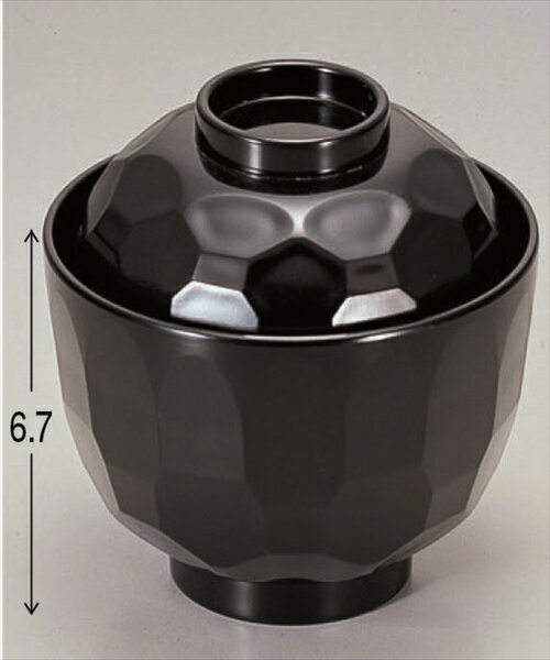 (TA)真3.2寸亀甲小吸椀　黒　食洗機対応φ9.7×9.2cmお雑煮/味噌汁/ぜんざい/おしるこ★在庫は日々変動の..