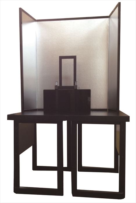 法事セット★国産★(※大型家具扱送料別途見積となります)屏風:H90×134cm(70×32×32) 鏡面仕上台:H30×W40×D30 青磁花瓶:2本※受注製品のため返品はお断りいたします※納期など詳しくはお問合せくださいませ [2]