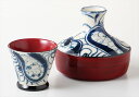 漆陶そう吉 平型酒器セット 渦絞根来(赤)※箱入り箱:14.5×12×11cm370g