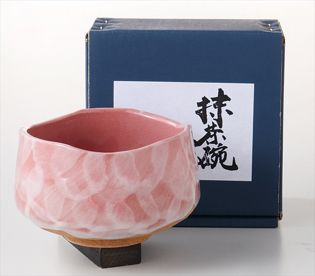 粉引桜　　抹茶碗　抹茶椀　抹茶茶碗　ひな祭り/桃の節句※箱入り　　11.8×7.7cm