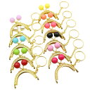 【3個】 がま口 口金 ミニ 幅5cm 縫い付け 全11色 キーリング付き 縫い付けタイプ 5 センチ 金具 パーツ 丸型 あめ玉 ミニ口金 ミニがま口 ゴール...