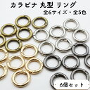 【6個】 カラビナ キーホルダー 全6サイズ 丸型 リング 金具 アクセサリーパーツ おしゃれ ポーチ かわいい 丸 フック 部品 ホルダー サークルカラビナ 丸カン バッグ チャーム アウトドア 鍵 ハンドメイド DIY 材料 手芸 接続 オススメ セット 全5色