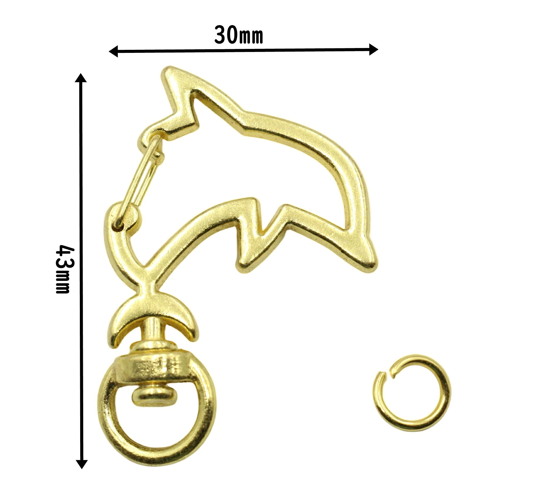 【10個】 ナスカン イルカ 全4色 キーホルダー 金具 パーツ イルカ型 動物 丸カン 付き おしゃれ リング 回転カン ナスカン チャーム カラビナ 鍵 アクセサリー アミナスカン 網ナスカン キーチェーン チャームナスカン ハンドメイド オススメ セットの商品画像 2