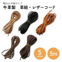 革紐 平紐タイプ 牛革 幅3mm 5m 全6色 レザーコード 平紐 皮紐 革ひも 皮ひも スウェードコード レザー 紐 ひも かわひも アクセサリー ネックレス...
