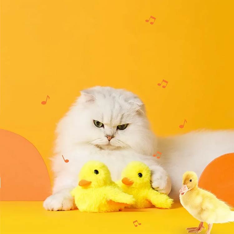 おもちゃ 猫 一人遊び 電動 叩いて反応 ペット 鳴く ひよこ 鳥 自動 動く ストレス...