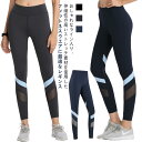 ヨガパンツ トレーニングウェア ヨガウェア トレーニングウェア ヨガレギンス レディース ハイウエスト フィットネスウェア レギンス エクササイズ レギンス ジムウェア 透け感 メッシュ スポーツウェア パンツ ウォーキング ジョギング(4)