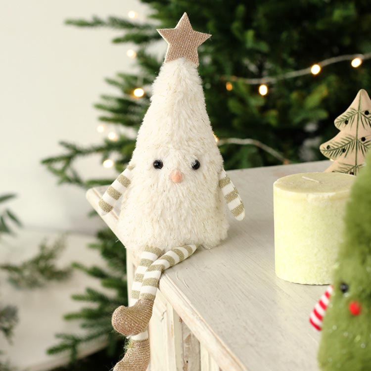 2個セット 卓上ツリー オブジェ 白 飾り 置物 30cm ぬいぐるみ 2個セット クリスマスツリー 雑貨 北欧 おしゃれ 装飾 小さい ツリー クリスマス インテリア かわいい 置き物 おもちゃ 玩具 大人 子供 クリスマス プレゼント ギフト 贈り物 [2]