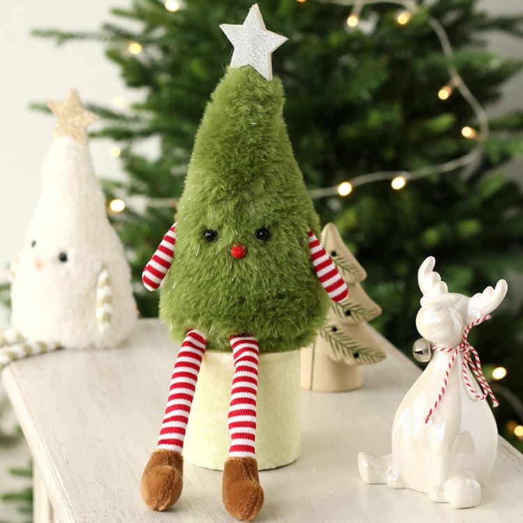 2個セット 卓上ツリー オブジェ 白 飾り 置物 30cm ぬいぐるみ 2個セット クリスマスツリー 雑貨 北欧 おしゃれ 装飾 小さい ツリー クリスマス インテリア かわいい 置き物 おもちゃ 玩具 大人 子供 クリスマス プレゼント ギフト 贈り物 [3]