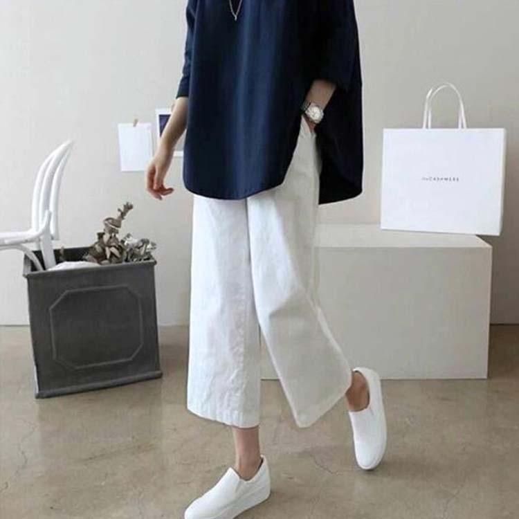 リネン混ワイドパンツ ガウチョ パンツ 無地 ガウチョ 麻 亜麻 パンツ ボトムス ゆ...