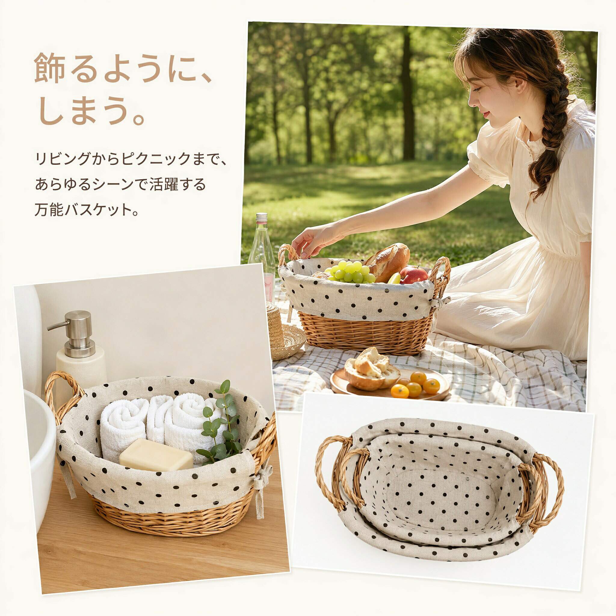 楽天市場】布 柄（かご・バスケット｜収納用品）：生活雑貨<日用品雑貨
