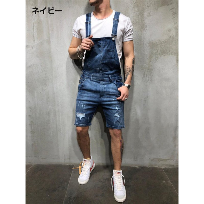サロペット メンズ オーバーオール ショートパンツ オールインワン つなぎ イージーパンツ おしゃれ 春夏秋 リラックス サロペット オールインワン バレンタイン 2023