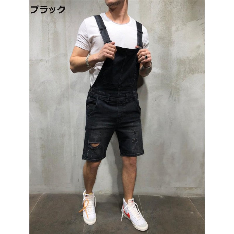 サロペット メンズ オーバーオール ショートパンツ オールインワン つなぎ イージーパンツ おしゃれ 春夏秋 リラックス サロペット オールインワン バレンタイン 2023