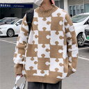 ニット メンズ 長袖 セーター 柄付き インナー トップス シンプル 細身 防寒 暖かい オフィス かっこいい 冬物 秋物 バレンタイン 2023
