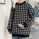 ニット メンズ 長袖 セーター チェック柄 インナー トップス シンプル 細身 防寒 暖かい オフィス かっこいい 冬物 秋物 バレンタイン 2023
