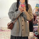 セーター レディース ふわもこニット 開襟 セーター カーディガン カットソー ニット 長袖 シンプル ゆったり 暖かい 上品 秋服 冬服 保温防寒 バレンタイン 2023 プレゼント(4)