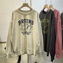 トレーナー レディース 長袖トレーナー クルーネック ゆったり 韓国ファッション 秋服 クルーネック トップス スウェット 春秋 バレンタイン 2023 プレゼ...