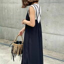 キャミソールワンピース ロング クロスストラップ インナー マキシ ノースリーブワンピース レディース インナーワンピース キャミワンピース キャミソール 黒 黒ワンピース 夏 黒ワンピ ペチコート ワンピース 肩紐