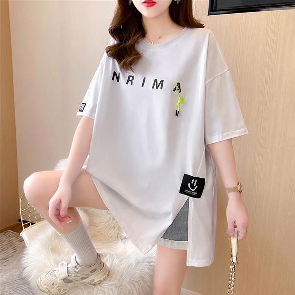 半袖tシャツ レディース ビッグtシャツ 白tシャツ スリット 可愛い ゆったり カットソー 半そでTシャツ ゆるカットソー 夏服 肌着 リゾート バレンタイン 2025 プレゼント