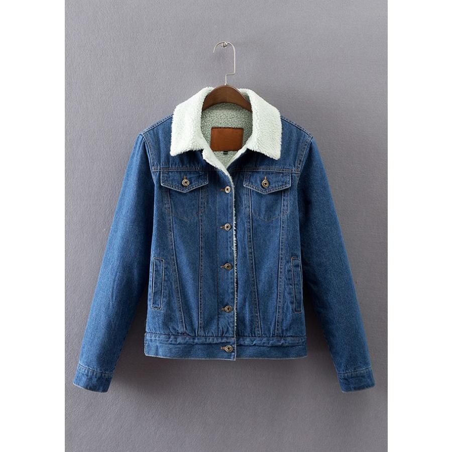 裏ボア デニムジャケットレディース Gジャン 秋冬 長袖 ブルー 女の子 おしゃれ 暖かい オシャレ 大人 カジュアル メンズライク 厚手 あったか バレンタイン 2025 2