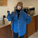 デニムシャツ レディース シャツジャケット デニム シャツ 長袖 ゆったり デニムブラウス 長袖シャツ 春秋 ライトアウター カジュアル プレゼント