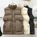 中綿ベスト レディース ベスト 厚手 フワフワ ジレベスト 中綿 前開き キルティングベスト 冬 アウター 袖無し 中綿ジャケット 通勤 冬ベスト プレゼント