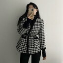 トレンチコート レディース チェスターコート 千鳥柄 ピーコート コート ニット アウター 秋 春 スプリングコート チェック柄 ノーカラーコート プレゼント