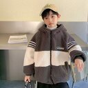 子供服 ボアジャケット こども服 フード付き 裏起毛 キッズ 男の子 アウター ジャケット 切替え ファー ボア ポケット 秋 冬 プレゼント