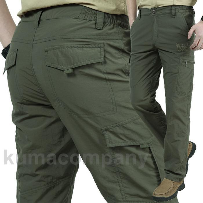 Cargo Pants - ロングパンツ カーゴパンツ メンズ ロング丈 ウエストゴム ズボン パンツ 作業ズボン 作業着 ボトムス かっこいい カジュアル 体型カバー