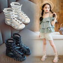 キッズファッション 子供靴 キッズサンダル 女の子 滑り止め 軽く オシャレ 可愛い 蝶結び 子供サンダル 子ども靴 キッズ グラディエーターサンダル 2色