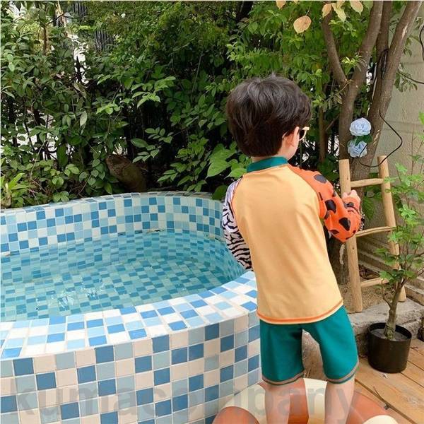 子供水着 80~140cm 2点セット ラッシュガード 水着 キッズ 子ども用 スクール水着 ...
