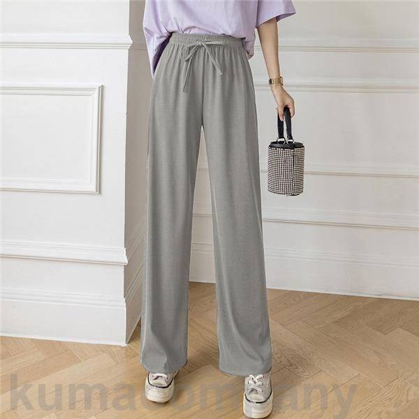 冷感パンツ ワイドパンツ レディース リボン ウエストゴム 春夏 接触冷感 涼感 ロ...